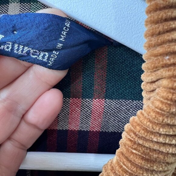 Polo Ralph Lauren Men vintage Plaid Chore / Hunting Jacket with Corduroy Collar - Picture 4 of 14